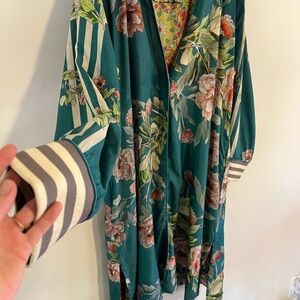 Johnny was silk Floral Teal Women's Robe